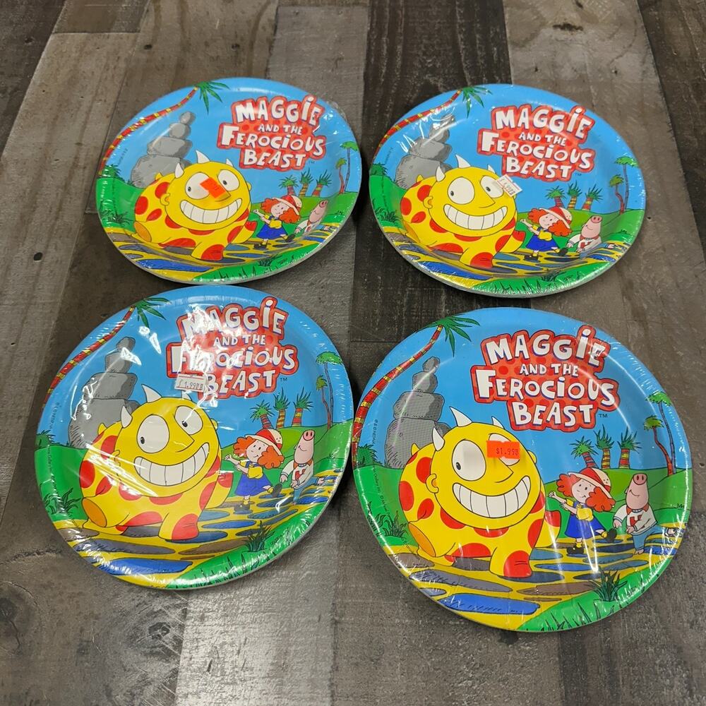 Maggie And The Ferocious Beast Hamilton Party Plates Dinner Lunch Plate 4 Packs
